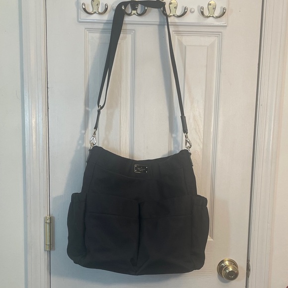 Kate Spade Handbags - KATE SPADE Black NYLON TOTE /Baby Bag 18” X 14 1/2” X 4” Crossbody Many Pockets